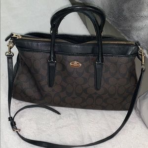 Coach leather brown and black shoulder bag